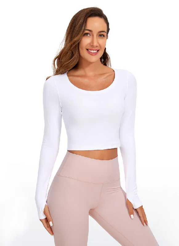 The Best Prices Butterluxe Cropped Long Sleeve Scoop Neck