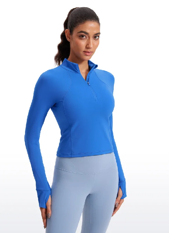 Price Rollback Butterluxe Half-Zip Long Sleeve Cropped
