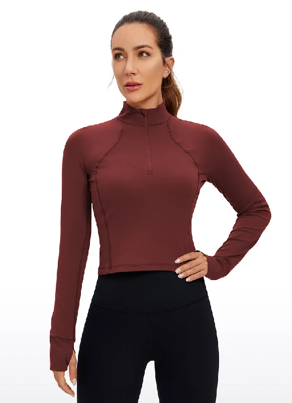 Super Sale Butterluxe Half-Zip Long Sleeve Cropped