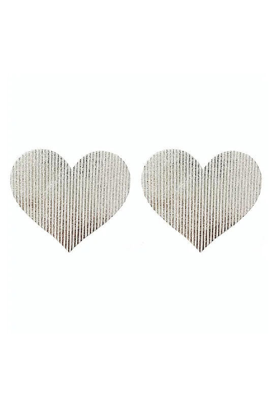 Special Buy Silver Illusion Heart Pasties